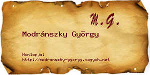 Modránszky György névjegykártya