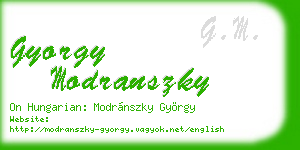 gyorgy modranszky business card