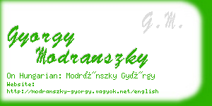 gyorgy modranszky business card